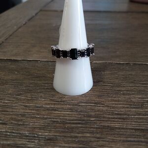 Elegant Black and Silver Ring
